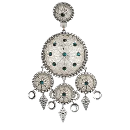 Produktbilde av Dalar stor med grøn stein, oksidert/kvit